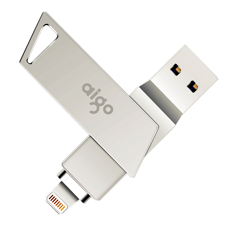 爱国者(aigo)U368苹果手机u盘 256GB Lightning双接口优盘iPhone手机电脑两用转换接头高速正品