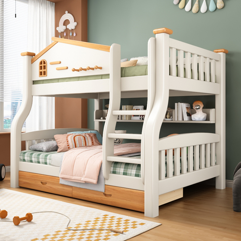 欧梵森现代简约树屋儿童床简易床实木子母床上下床双层床高低床成人床