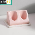 三维工匠。可以放电动牙刷的牙杯可爱底座放置器网红置物架创意时尚底座托 粉色+硅藻泥托盘