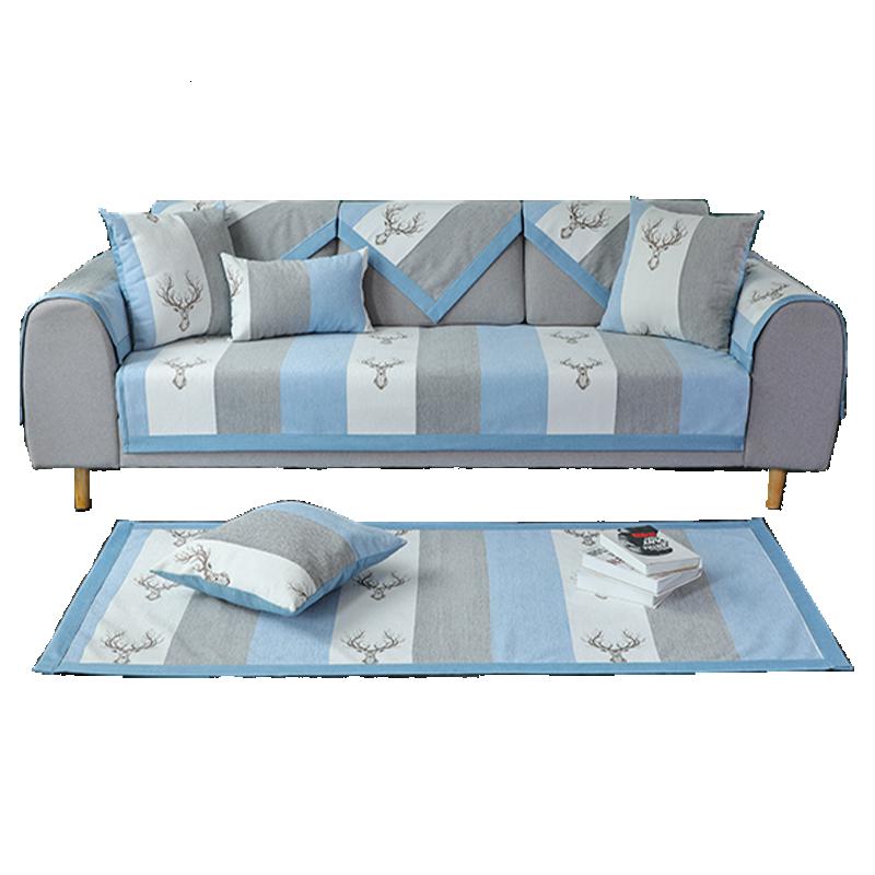 家柏饰(CORATED)沙发盖布沙发布懒人沙发套沙发巾全盖通用北欧 沙发垫 鹿兮-黄色 90*180cm高清大图