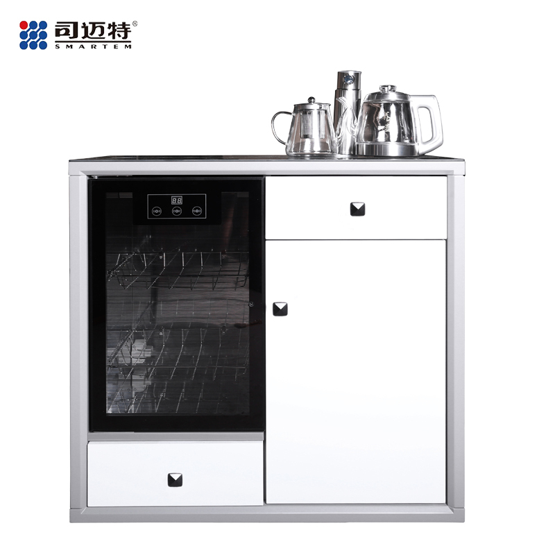 司迈特木质饮水机茶吧机9025消毒柜款冷热型灰色