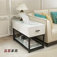 简约客厅小茶几茶桌沙发边柜边角几边角桌储物柜钢化玻璃扶手柜_638_419 白玻璃拍黑波边柜____备注白玻璃