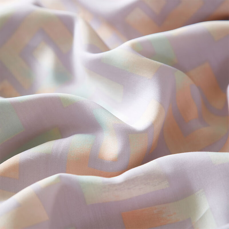 天琴床品四件套245*250cm柔软舒适流金岁月莱赛尔TQ-T157高清大图