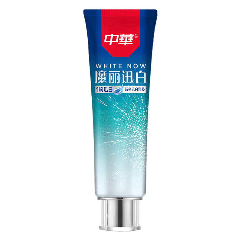 中华魔丽迅白牙膏蓝光迅白科技清新口气 冰极薄荷味100g*1支高清大图