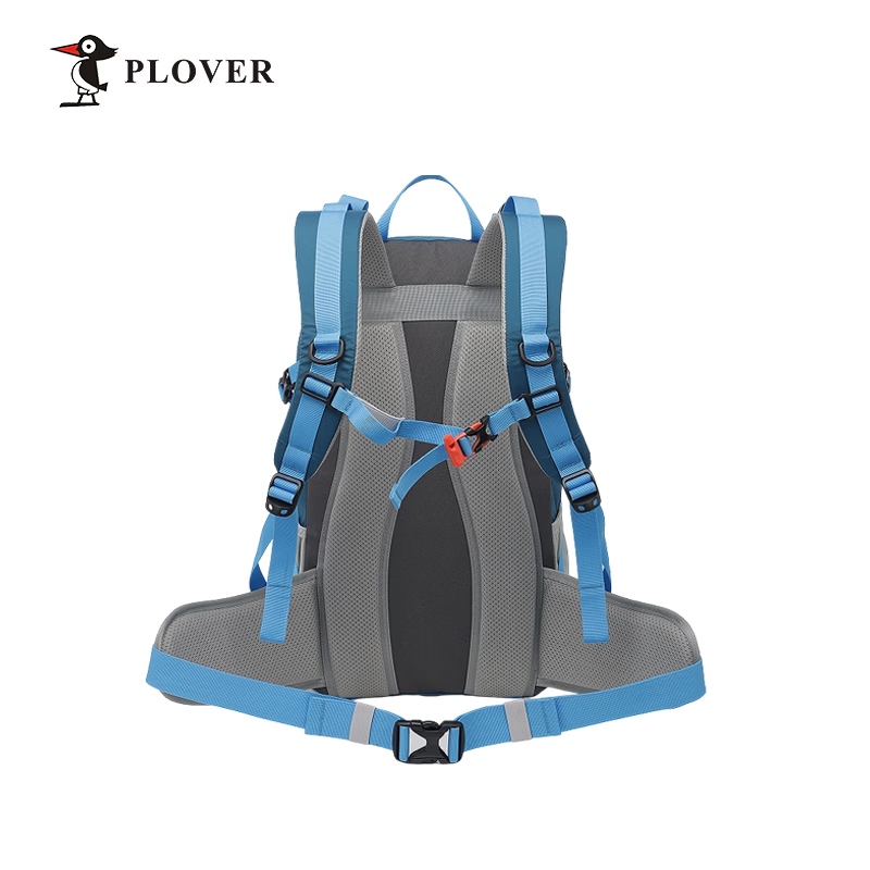 啄木鸟PLOVER登山包户外双肩包浅灰+湖蓝GDXXB090-HL(个)高清大图