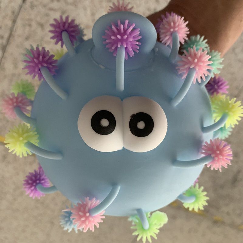 厘米闪光雪花球(蓝色)视频介绍_儿童玩具大号刺猬毛毛球七彩发光球闪