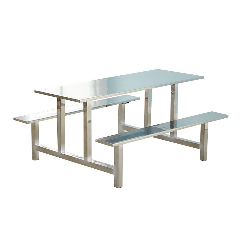 戴劲 不锈钢食堂餐桌员工连体快餐桌椅组合饭堂长方形餐桌椅 六人连体