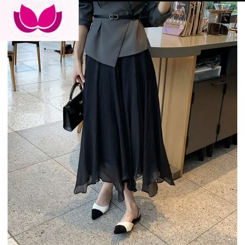 七斓气质高级感西装套装女2023高腰网纱半身裙子西服外套套 黑色半身裙气场强大女装/那不勒斯裙/名媛高端/正式场合裙子/ M