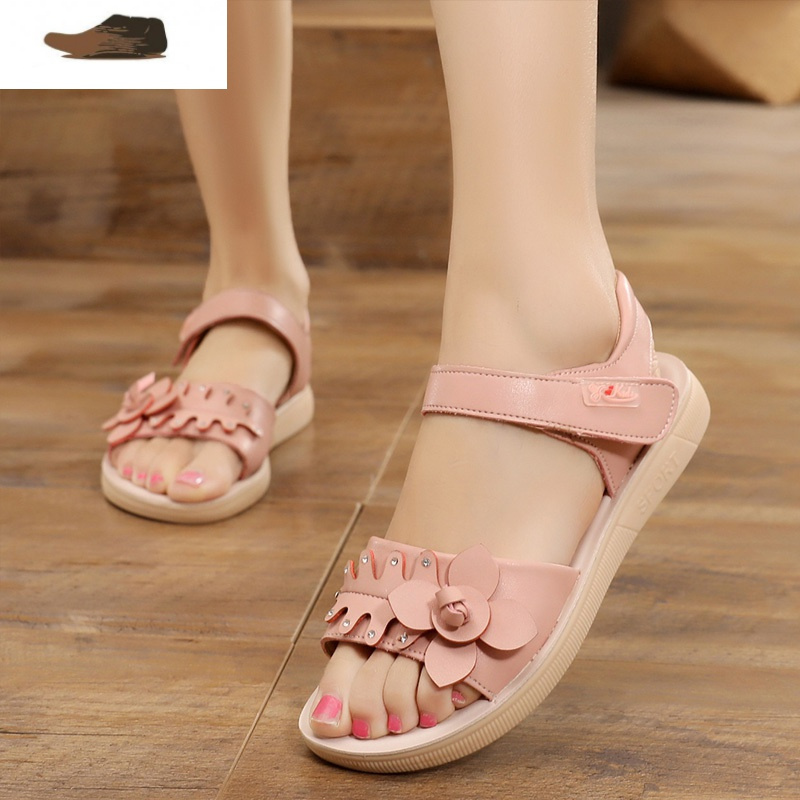 ideamini12夏季大童8新款平底9女童11中学生凉鞋女孩子15岁软底沙滩