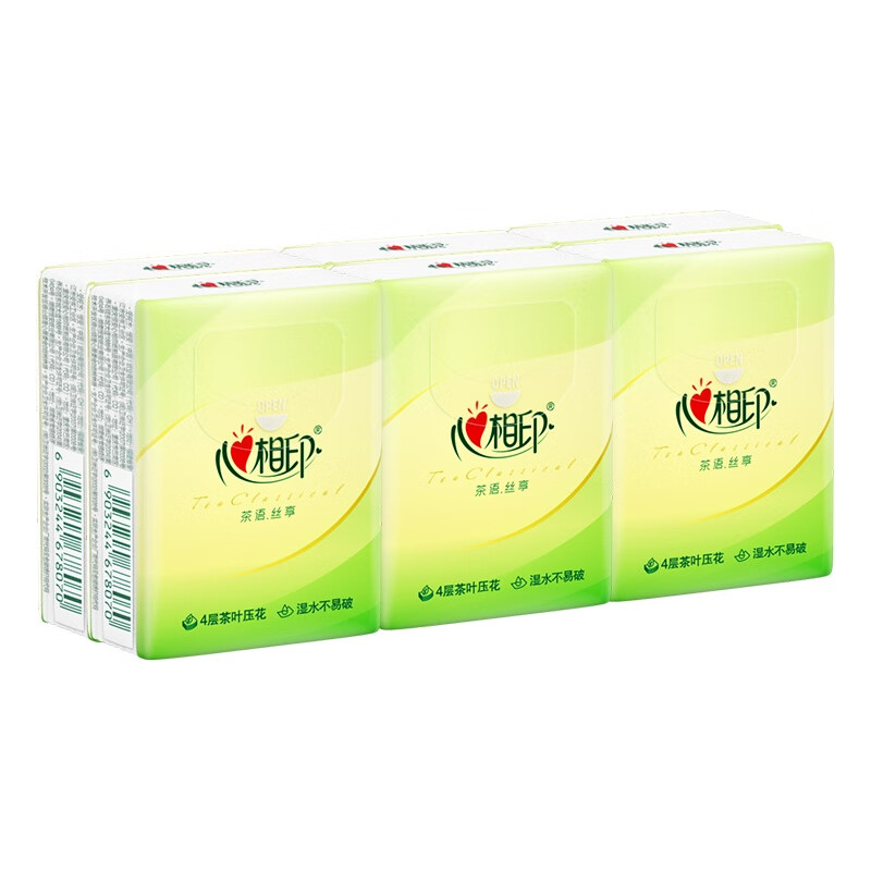 心相印 茶语丝享系列四层加厚纸手帕 C3606(6片*6包/条)