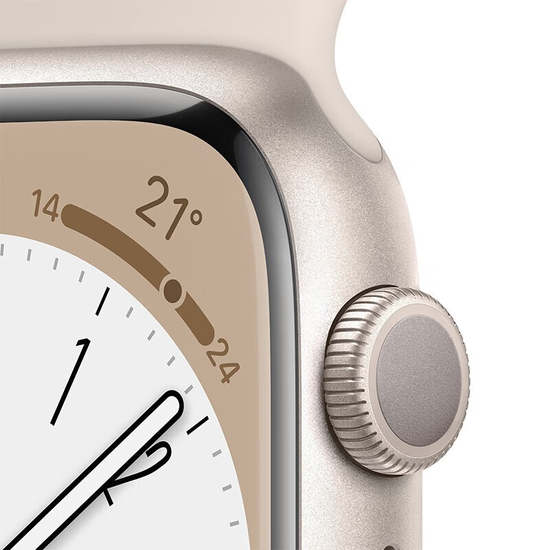 苹果(Apple) 苹果手表 iWatch s8 智能运动手表 男女通用款 铝金属 星光 运动款 [GPS]41mm