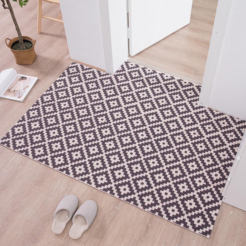 美帮汇【厅】丝圈进地垫脚垫简约入户口地毯家用垫 定制裁剪 菱角分明 60×90CM