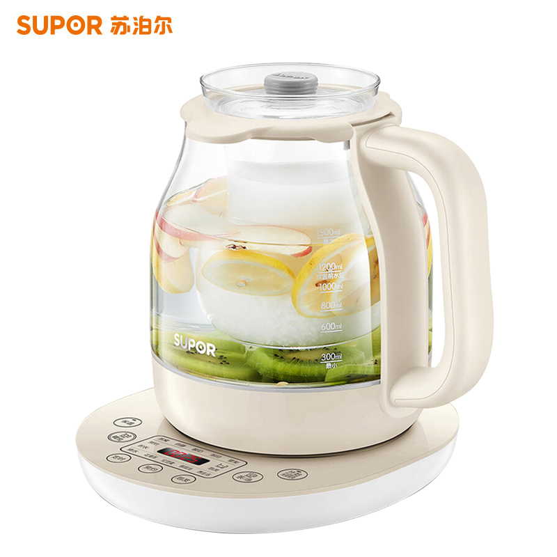 苏泊尔(SUPOR)养生壶 SW-15Y02 加厚玻璃多功能电热烧水壶花茶壶家用煮茶器