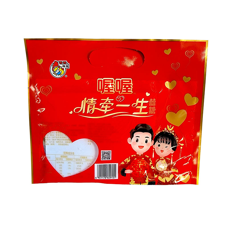 喔喔喜庆糖情牵一生袋装68g婚庆结婚喜糖休闲零食品高清大图