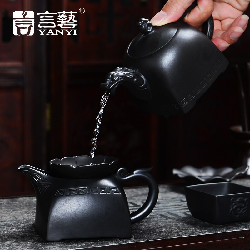 言艺(yanyi) 紫砂虎啸茶具套装 陶瓷功夫茶具 带礼盒