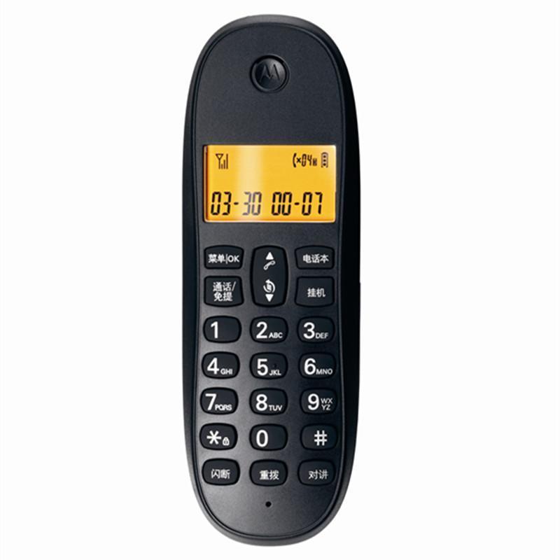 摩托罗拉(Motorola)数字无绳电话机 无线座机 子母机一拖一 办公家用 大屏幕 双清晰免提套装CL101C(黑色)