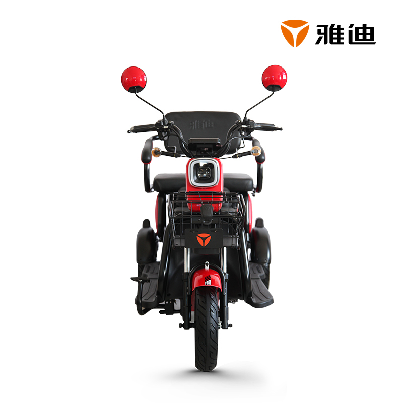 雅迪电动三轮车48V20A乐酷2020雅迪电瓶三轮铅酸代步车 新塔夫绸白
