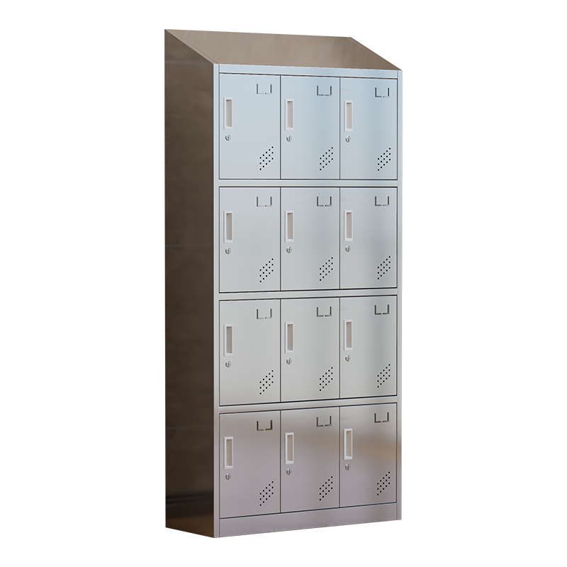 臻远 ZY4111414 304不锈钢斜顶更衣柜员工宿舍储物柜 十二门更衣柜