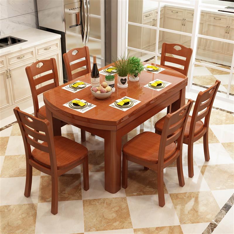 可伸缩餐桌椅组合8人参数规格