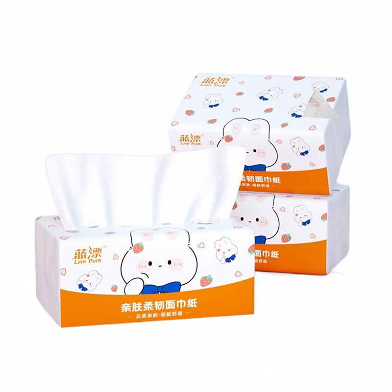 蓝漂(Lampure) 白色抽纸1提-8包 (80抽/包 8包/提)140mm*170mm*5层*400张