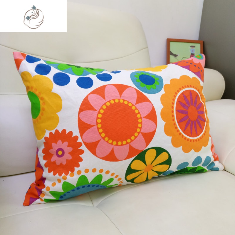 长方形沙发抱枕套不含芯靠垫老粗布靠背长条靠枕棉腰枕帆布定做 舒适