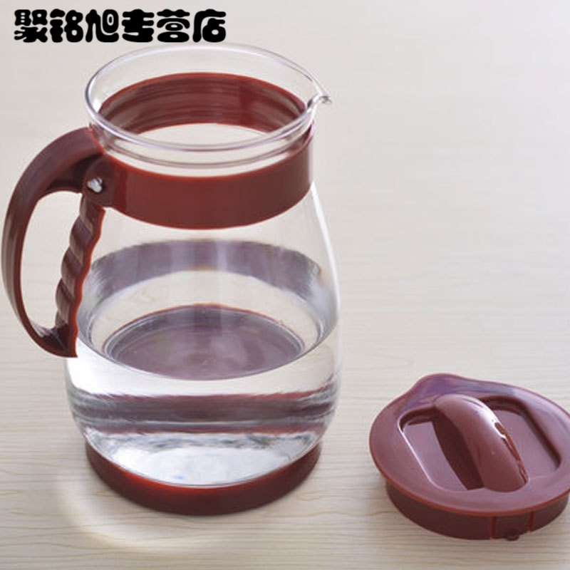 1.5l容量夏季玻璃茶壶家用耐高温凉水壶大容量冷水壶耐热防爆凉水杯大容量豆浆果汁花茶壶生活日用水具水壶