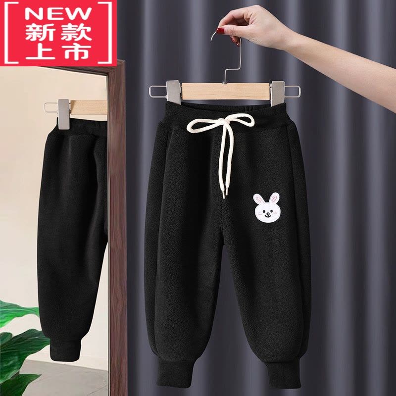 可莉允儿童秋冬加绒长裤男女童一体绒裤子宝宝外穿保暖裤童装新款条绒裤图片