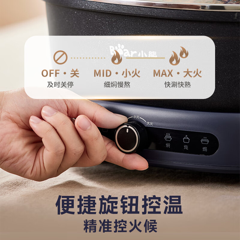 小熊(Bear) 6.5L火锅专用 锅一体电火锅多功能涮肉电热锅火锅锅沸腾DHG-F65T6高清大图