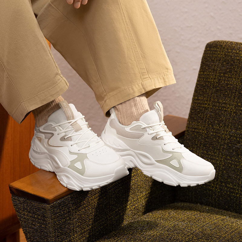 361°男鞋皮面运动鞋新款复古鞋子休闲鞋男百搭老爹鞋