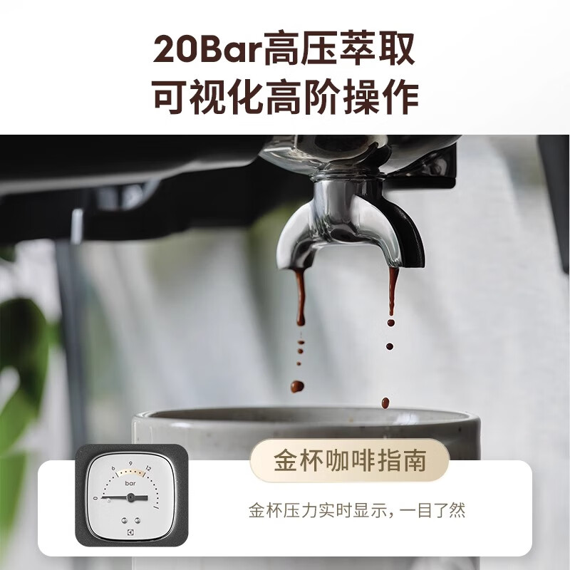 伊莱克斯(Electrolux) 半自动咖啡机E7EC1-600P(白色)高清大图