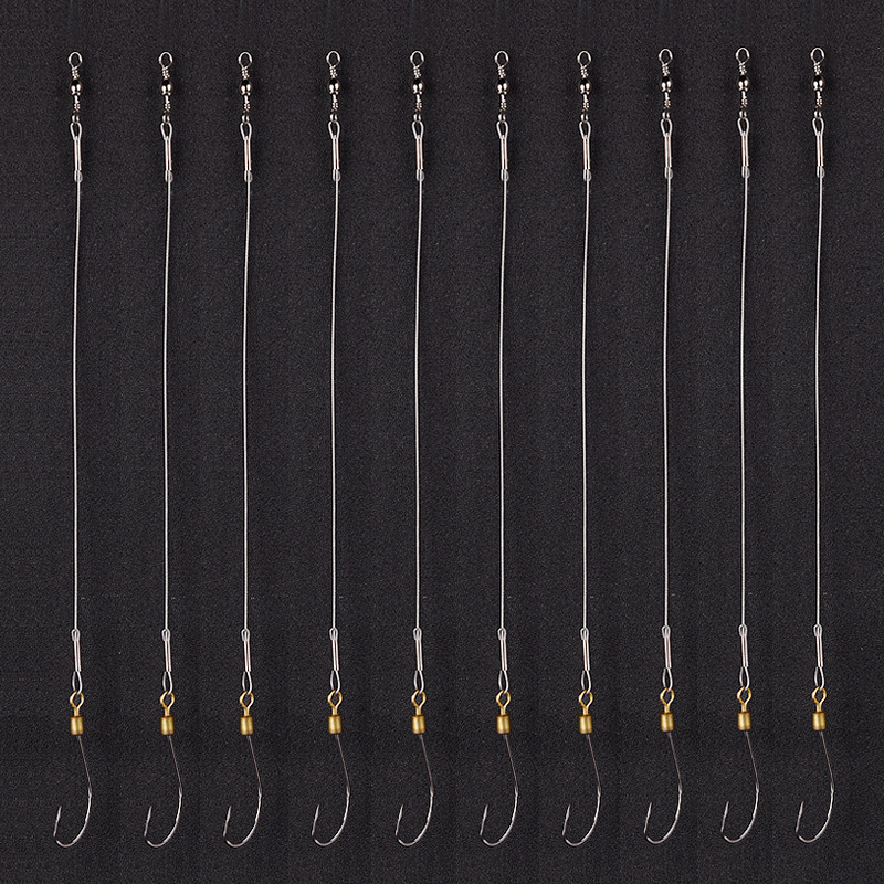 丸世钢丝绑好成品子线单钩钩防咬海钓鱼