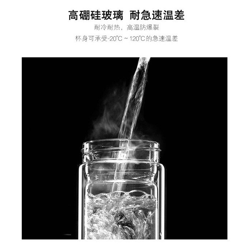 果兹玻璃杯290玻璃双层玻璃耐冷耐热GZ-S51(颜色随机)高清大图