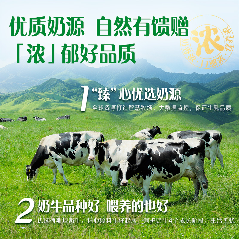[4月生产]伊利臻浓牛奶高钙 250mL*16盒*2箱 +50%钙 咖啡伴侣 礼盒装高清大图