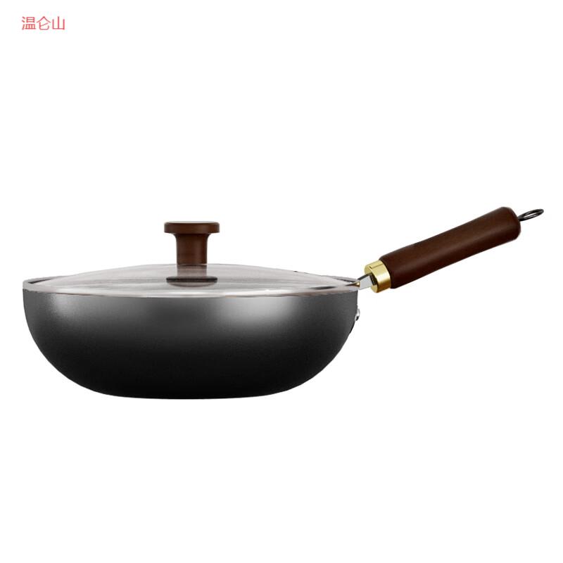 VELOSAN 温仑山 锤纹大铁锅32cm A-VP-1CWCG01 黑色高清大图