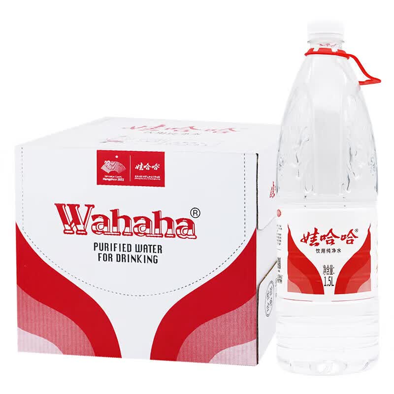 娃哈哈纯净水1.5L*12瓶纸箱装 整箱大瓶装水 家庭用水哇哈哈饮用水矿泉水高清大图