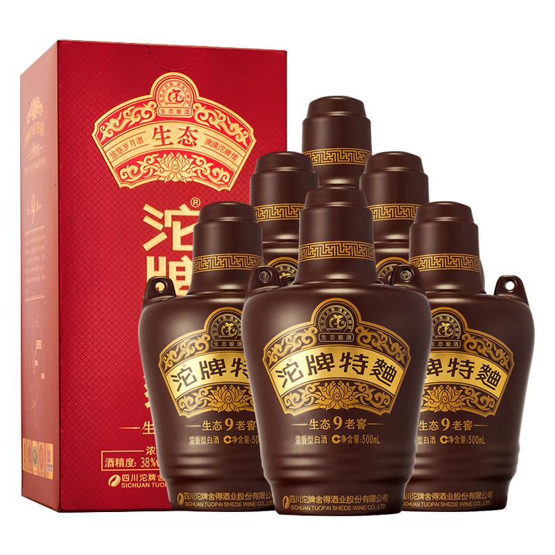 沱牌舍得生态老窖9沱牌特曲38度500ml6整箱装浓香型白酒视频