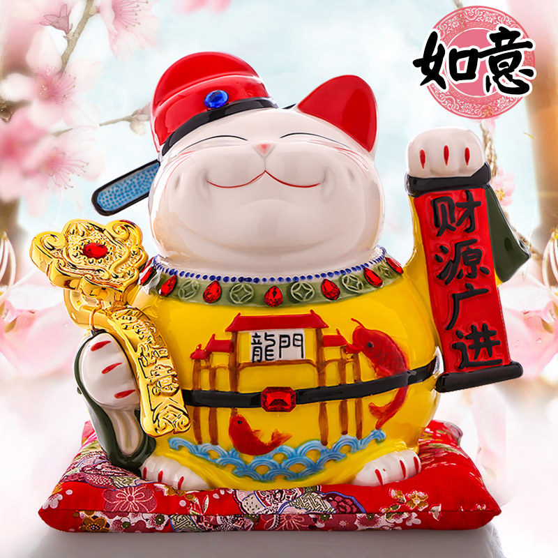猫摆件开业 大号店铺礼品收银台存钱储蓄罐创意礼品 三维工匠 [新款]如意猫储蓄罐猫高清大图