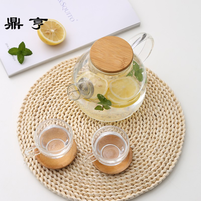 鼎亨欧式简约花茶壶煮水果茶壶套装陶瓷玻璃下午茶花果茶茶具蜡烛