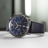 阿玛尼(EMPORIO ARMANI)AR11105石英表男 时尚潮流飞行员系列皮带男士腕表 欧美品牌 质保两年