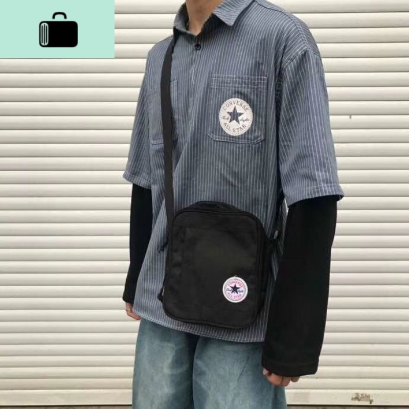 19年新款运动休闲学生男女帆布单肩小方包星星标刺绣高质量斜挎包NEW LAKE男士斜挎包