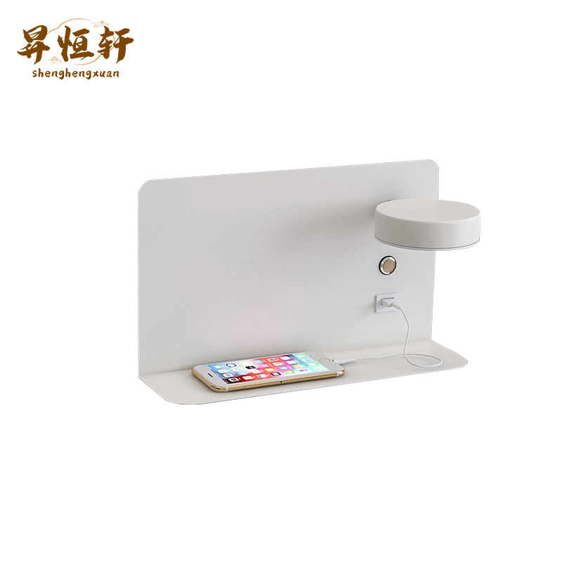 昇恒轩 单人床床头灯 白色大号 左右可选 壁灯可置物高清大图