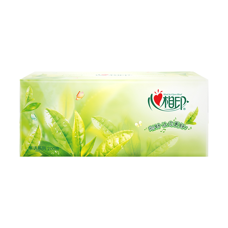 心相印(Mind Act Upon Mind) -茶语系列盒装二层200抽抽纸H200(箱装)3盒*4提*1箱高清大图