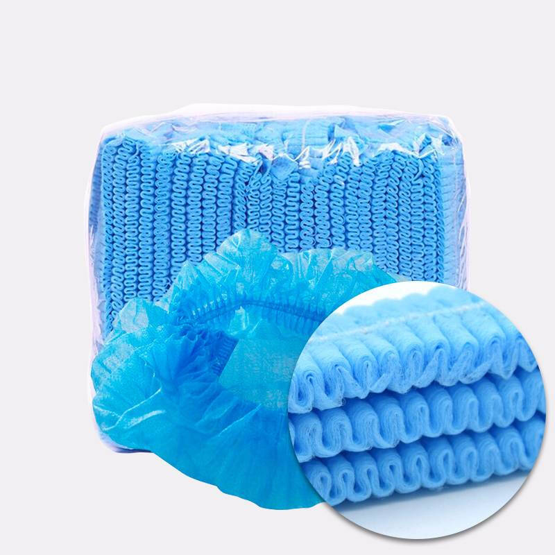 禧天龙(Citylong)一次性帽子头套 无纺布帽子 厨房条形帽 防尘 蓝色双筋100只