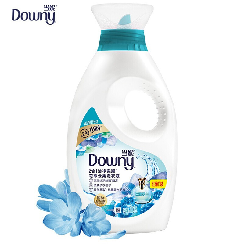当妮(Downy)二合一洗衣液 洁净柔顺留香 有效洁净除菌 香味持久(淡雅罗兰)700g/瓶