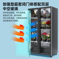 松氏鲜花柜商用冷藏保鲜柜花店花束风冷展示柜立式风冷冰柜三面玻璃双门推拉门款1.2米