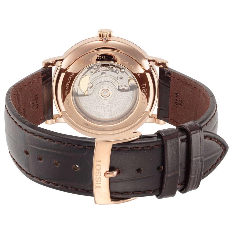 天梭(TISSOT)瑞士自动机械男表40mm防水50米商务休闲皮带手表高清大图