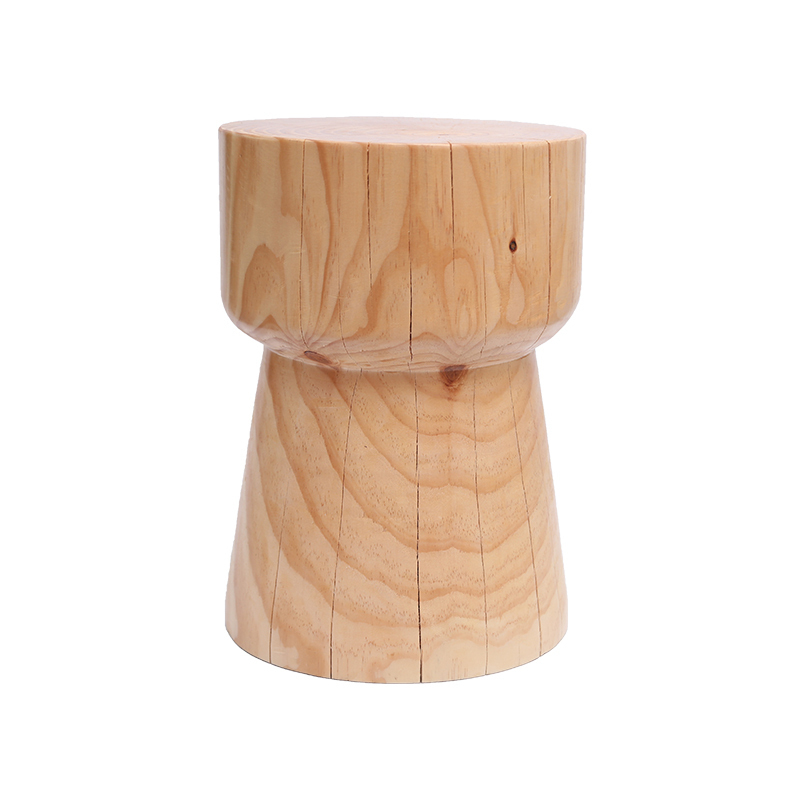 森美人实木原木圆凳子树桩木桩凳花架树墩木头边几茶几简约北欧小木墩子 清漆色（直径32cm高45cm）酒杯形