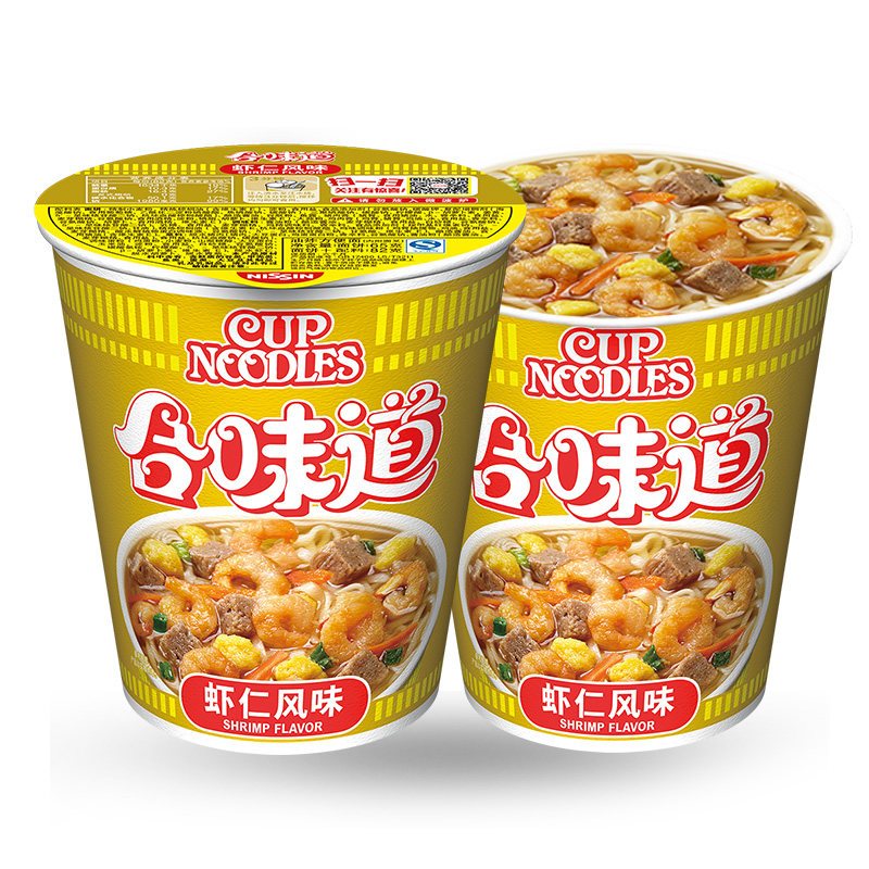 合味道(Cup noodles) 方便面组合装 杯面泡面快餐面 虾仁风味12杯整箱装