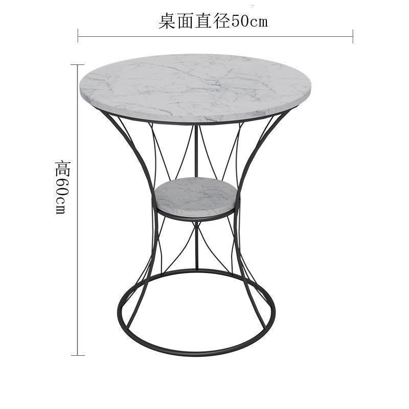 森美人北欧简约现代小户型茶几圆形客厅卧室沙发边几柜角几轻奢风大理石 双层大理石白+黑色支脚