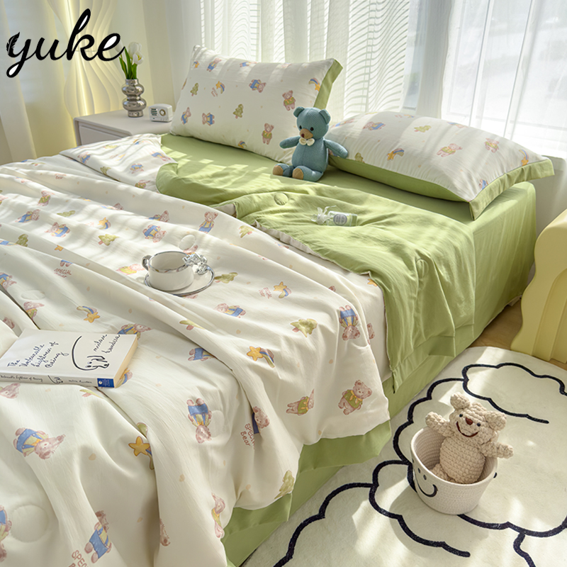 夏被四件套水洗棉麻双人凉感被单人宿舍空调婴儿夏凉被高清大图